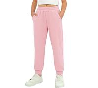Pantaloni della tuta in cotone per ragazzi e ragazze, con elastico in vita, comodi, vestibilità ampia, pantaloni da jogging per bambini da 1 a 14 anni, rosa, 13-14 Anni