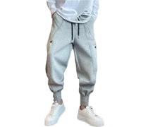 Pantaloni della tuta invernali da uomo, caldi e foderati, in stile hip hop, Grigio 9, XXL