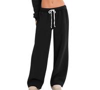 Pantaloni della tuta larghi a gamba larga da donna in pile sportivo attivo a gambe larghe pantaloni casual gamba dritta gamba aperta fondo aperto joggers con tasche vestibilità rilassata pantaloni da
