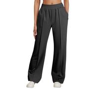 Pantaloni della tuta larghi da donna in pile a gamba larga atletica morbida gamba larga joggers casual allenamento attivo gamba aperta pantaloni da pista gamba dritta fondo aperto con tasche pantaloni