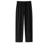 Pantaloni della tuta lunghi a gamba larga da uomo in pile largo Plus Size Open Leg Joggers Active 2025 Loose Fit Summer Wide Legged Pantaloni con tasche Gamba dritta Pantaloni comodi larghi, Nero , L