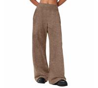Pantaloni della tuta oversize per ragazze gamba larga elastico dritto pantaloni larghi scuola allenamento atletico pantaloni di base vestiti per bambini, Caff, 12-13 Anni