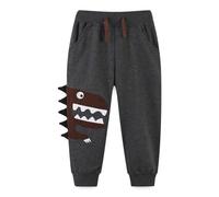 Pantaloni della tuta per bambini e ragazzi, con elastico in vita e stampa di dinosauri, pantaloni larghi e traspiranti con tasca per allenamento atletico, A, 5-6 Anni