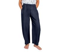 Pantaloni della tuta unisex per bambini, in cotone e lino, con coulisse elastica in vita, pantaloni da jogging con tasche, per ragazzi e ragazze, pantaloni lunghi larghi da spiaggia, Marina Militare