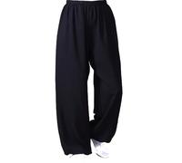 Pantaloni di Arti Marziali di Cotone E Lino Donne Uomini Traspiranti Kung Fu Pantaloni da Vestiti Tai Chi per Chun di Ala da Yoga con Tasche(Size:L,Color:C)