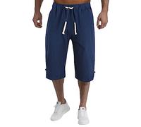 Pantaloni di Colore Casual Cropped Pantaloni Solid Linen Summer Men Pantaloni di Cotone e Pantaloni di Men Pantaloni Termici