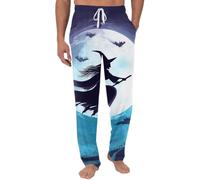 Pantaloni di Halloween da uomo, pantaloni pigiama da uomo | Pantaloni da notte morbidi elastici comodi pantaloni di Halloween pantaloni elastici in vita con tasche per l'uso quotidiano