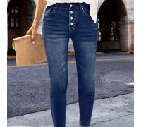 Pantaloni di jeans eleganti, casual e sportivi da donna, con tasche, lavati, dalla vestibilità slim, adatti per l'accademia, il commuting e la vita di tutti i giorni, con un tocco di sensualità e temp