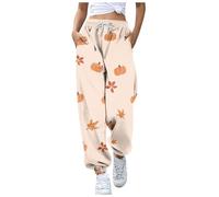 Pantaloni di lino da donna mimetici elastici in vita arrampicata plaid cargo atletico per viaggi multicolore alla moda smoking yoga ricamato, bianco, M