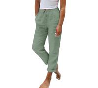 Pantaloni di lino da donna pantaloni corti da donna UK Plus Size Loose Fit Pull On Relaxed Regular Pantaloni da donna casual vestibilità ampia Comfort Pantaloni da donna larghi pantaloni traspiranti