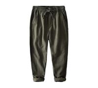 Pantaloni di lino da uomo Pantaloni larghi in lino Pantaloni traspiranti Pantaloni della tuta Hombre, Esercito 8, L