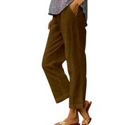 Pantaloni di Lino Donna Estiva Casual Leggeri Pantalone a Gamba Larga Gamba Dritta Pantaloni Tuta Donna Palazzo Morbido Taglie Forti Trousers in Lino Allentati Solido Pants da Spiaggia Jogging