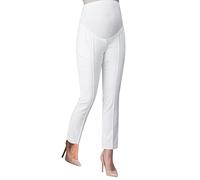 Pantaloni di maternità delle donne Carriera Abbigliamento Pantaloni Lavoro Ufficio sopra i pantaloni urto Per le donne incinte, bianco, L