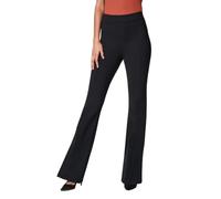 Pantaloni Donna a Zampa a Campana Svasati - Modello Aderente Elasticizzato - Vita Alta Made in Italy Casual (IT, Testo, L, Regular, Regular, Nero)