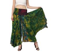 Pantaloni donna elastico in vita gamba larga casual palazzo stampati lotto as...