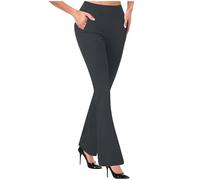 Pantaloni Donna Estivi Leggeri,Women's Stretchy Straight Dress Pants with Pockets Tall Petite Regular for Work Business Completo Palestra (GY1, S).