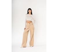 Pantaloni donna Nina Carter, pantaloni larghi a zampa in stile oversize tessuto