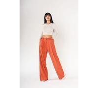 Pantaloni donna Nina Carter, pantaloni larghi a zampa in stile oversize tessuto