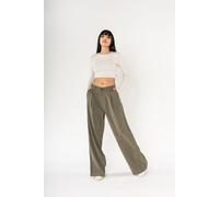 Pantaloni donna Nina Carter, pantaloni larghi a zampa in stile oversize tessuto