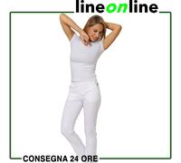Pantaloni donna Siggi Tamara slim fit bianchi elasticizzati medico ed infermiere