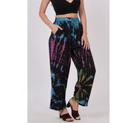 Pantaloni dritti donna casual tie dye con tasca pigiama elastico lotto misto ...