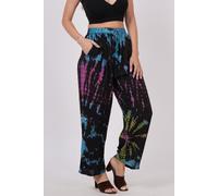 Pantaloni dritti donna casual tie dye con tasca pigiama elastico lotto misto ...