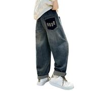 Pantaloni Dritti per Ragazzi in Denim Resistente Modelli Classici Comodi per Ogni Giorno Uso Quotidiano Capi Essenziali per Bambini (b-Blue, 10-11 Years)