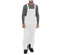 Pantaloni e grembiule impermeabili da uomo - Pantaloni da neve traspiranti, salopette antivento, traspirante, idrorepellente per sci, snowboard e sport invernali, bianco, 5XL