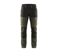 Blaklader 145618454599D116 - Pantaloni da lavoro elasticizzati, colore: Verde oliva scuro/nero, taglia D116