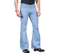 Pantaloni Elasticizzati da Uomo a Zampa d'elefante in Denim a Gamba Larga, Pantaloni rinascimentali Classici Anni '70