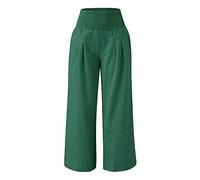 Pantaloni eleganti da donna, vestibilità regolare, con bottone, eleganti, da lavoro, palestra, pantaloni da tuta con elastico in vita lusinghiero fantasia chino asciugatura casual, Verde, M