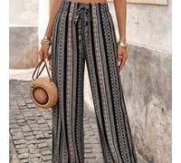 Pantaloni eleganti e romantici da donna con vita elastica, adatti per la primavera e l'estate L,M,S,XL,XS,XXL,XXS,XXXL,XXXXLstampa dappertuttoTessuto intrecciato