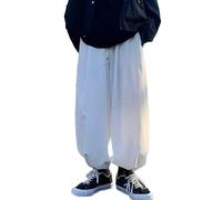 Pantaloni eleganti gamba larga da uomo con fascia alla caviglia comodi larghi pa