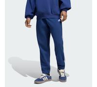 adidas Uomo Essentials 3-Stripes French Terry Tapered Cuffed Pants, Team Navy Blue 2/White, L Short