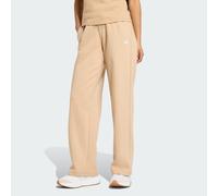 adidas Donna Essentials Small Logo Feel Cozy Open Hem Pants, Warm Sandstone/White, M