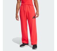 adidas Uomo Essentials Wide Leg Three Bar Pant, Pure Ruby/Black, S