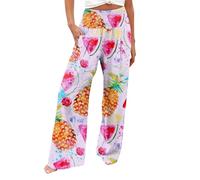 Pantaloni estivi da donna, intervista, a vita alta, multicolore, a vita alta, traspiranti, a quadri, scuri, comodi, da lavoro, rosa, XL