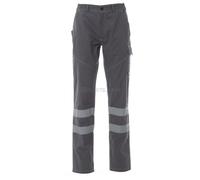 PAYPER Worker Summer Reflex Pantaloni Unisex Estivi con Bande Riflettenti in Cotone, Colore: Smoke, Taglia: M