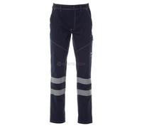 PAYPER Worker Summer Reflex Pantaloni Unisex Estivi con Bande Riflettenti in Cotone, Colore: Blu Navy, Taglia: M