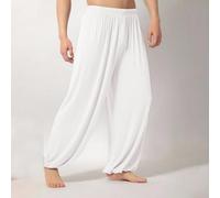 Pantaloni estivi da uomo in cotone per arti marziali Kung Fu per uniforme Tai Chi Shaolin Wing Chun (3XL bianco)