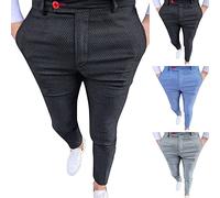 Pantaloni formali da uomo affusolati in rame con stampa occhi a moneta, pantaloni chino slim fit con profitti che si riversano da tutti i lati, pantaloni skinny elasticizzati per pantaloni da lavoro