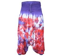 Pantaloni Harem Baggy Alta Vita In Cotone Tie Dye Hippie Ali Baba Alladin