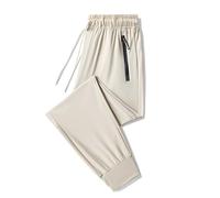 Pantaloni harem da donna a gamba dritta, elastico in vita con coulisse, pantaloni della tuta traspiranti, tinta unita, pantaloni estivi per yoga, fitness, corsa, con tasche, Kh2., 5XL