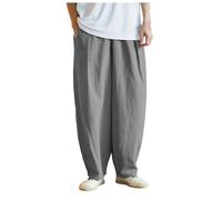 Pantaloni Harem da uomo, Bloomers Pantaloni per Aladdin Yoga Comodo Pantaloni Dritto Pantaloni Larghi Pantaloni Cagado Larghezza Harem Pants Taglie Grandi L-5XL, 01 Grigio, XXL