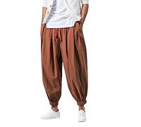 Pantaloni Harem da uomo casual larghi elastici comodi in tessuto solido alla moda urbana versatile