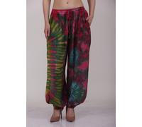 Pantaloni harem donna casual tie dye vita elastica con coulisse lotto misto a...