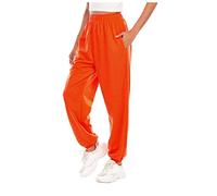 Pantaloni Harem Vita Escursionata Boheme Stile Sport Pantaloni Casual Tinta unita Baggy Moderno Pantaloni Sportivi Elegante Primavera Estate Eleganti Pantaloni Baggy Pantaloni, arancione, M