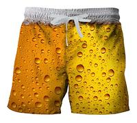 Pantaloni hawaiani Surfferies Beer Pantaloni per uomini Beach Lattice Costume da bagno da uomo, giallo., L