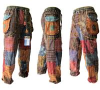 Pantaloni Hippy Baba Baggy Patchwork Elasticizzati Estivi Om Gypsy