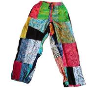 Pantaloni Hippy Festy Patchwork Indonesiani Fair Trade S M L XL 8 10 12 18